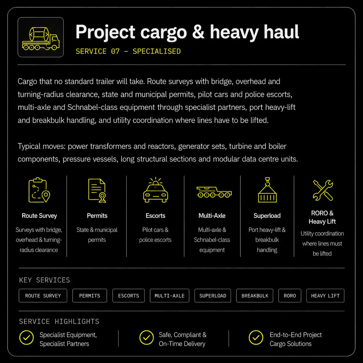 Drayage Services details card